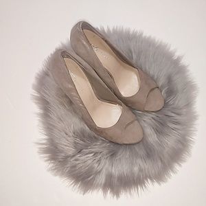 BCBGeneration Nude Sparkle Peep Toe Heel 8 1/2